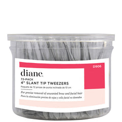 Diane #D906 72-Pack 4\" Slant Tip Tweezers