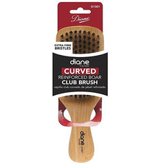 Diane #D1001 Curved Reinforced Boar Club Brush Extra Firm Bristles
