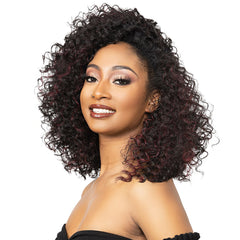 Janet Collection Remy illusion Human Hair Blend Half Wig - DOHA
