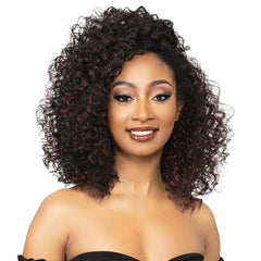 Janet Collection Remy illusion Human Hair Blend Half Wig - DOHA