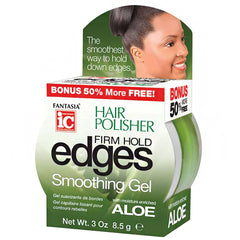 Fantasia IC Hair Polisher Aloe Firm Hold Edges Smoothing Gel 3oz