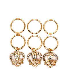 WIGO Collection Hair Accessories Braid Ring - (CTG7 - Love Stone Heart Gold Ring)
