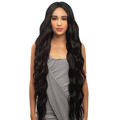 Sensual Human Hair Blend Hybrid Lace Front Wig - HB004