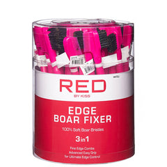 Red by Kiss BSH28 Professional Edge 3in1 Brush with Fine Edge Combs Bucket(48ea) #BSH28J(HH72J)
