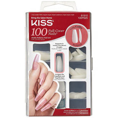 Kiss 100PS25 100 Full Cover Nails 100 Tips Long Length Coffin