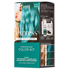 Kiss Colors & Care K22SET Emerald Express Semi-Permanent Complete Hair Color Kit