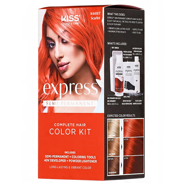 Kiss Colorform Set Kiss Colors & Care K44SET Scarlet Semi-Permanent Hair Color Kit ...
