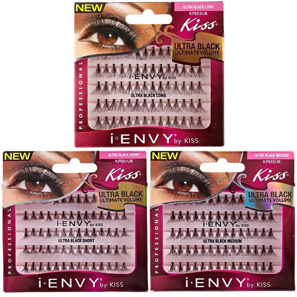 kiss i envy KPEXXUB individual lashes ultra black flare