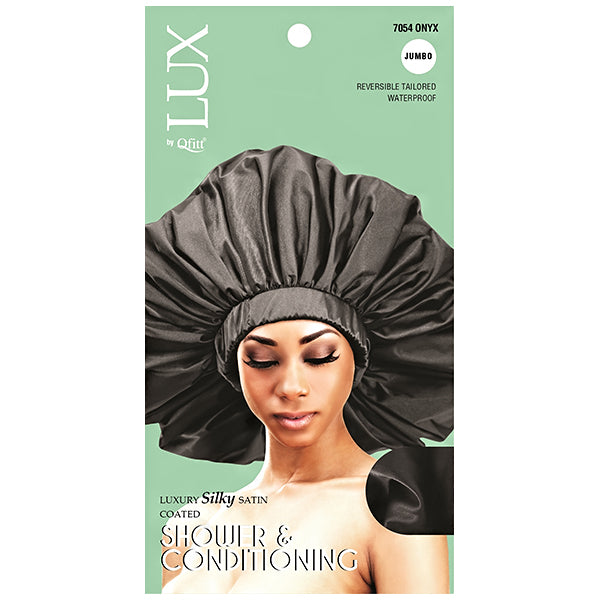 Lux by Qfitt Luxury Silky Satin Coated Shower & Conditioning - Jumbo #7054 Onyx