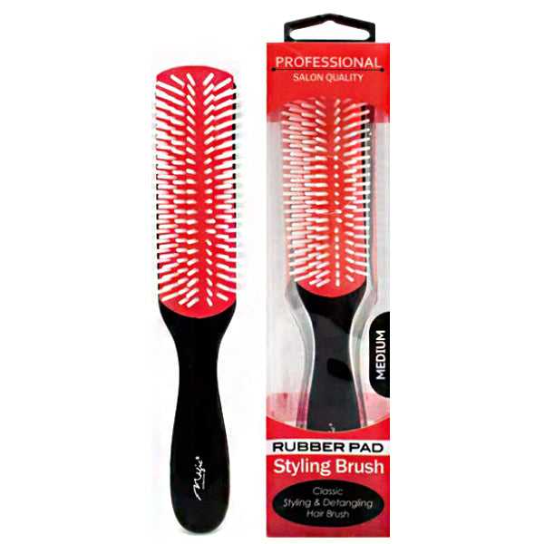 Magic Collection #RPB01 Rubber Pad Classic Styling & Detangling Hair Brush - Medium