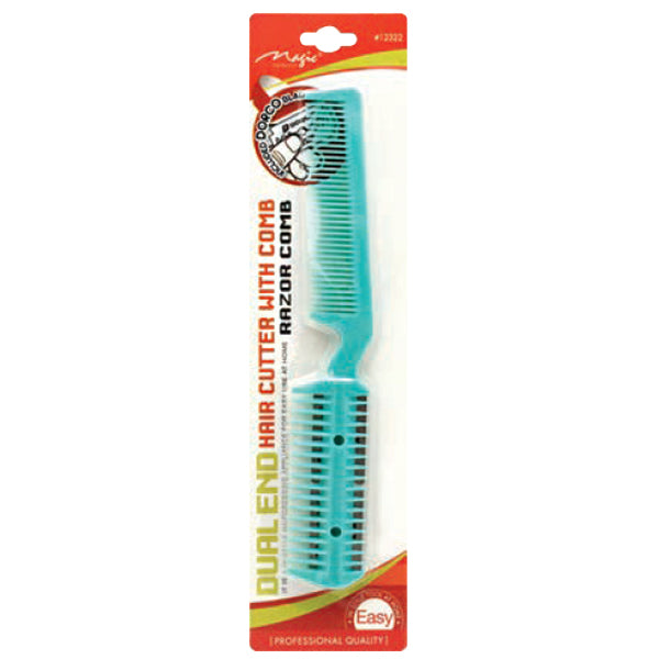 Magic Gold Razor Comb Magic Collection #12322 Dual End Hair Cutter With Comb Razor Comb ...
