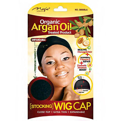 Magic Collection #3000BLA Organic Argan Oil Stocking Wig Cap - Black