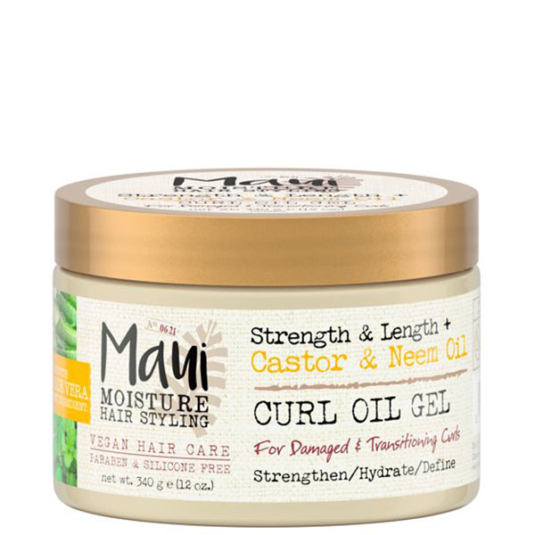 Maui Moisture Strength & Length+ Castor & Neem Oil Curl Oil Gel 12oz