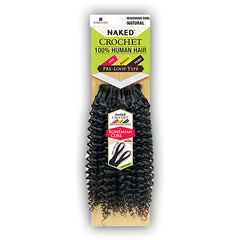 Naked 100% Human Hair Crochet Braid - PRE LOOP TYPE BOHEMIAN CURL 16