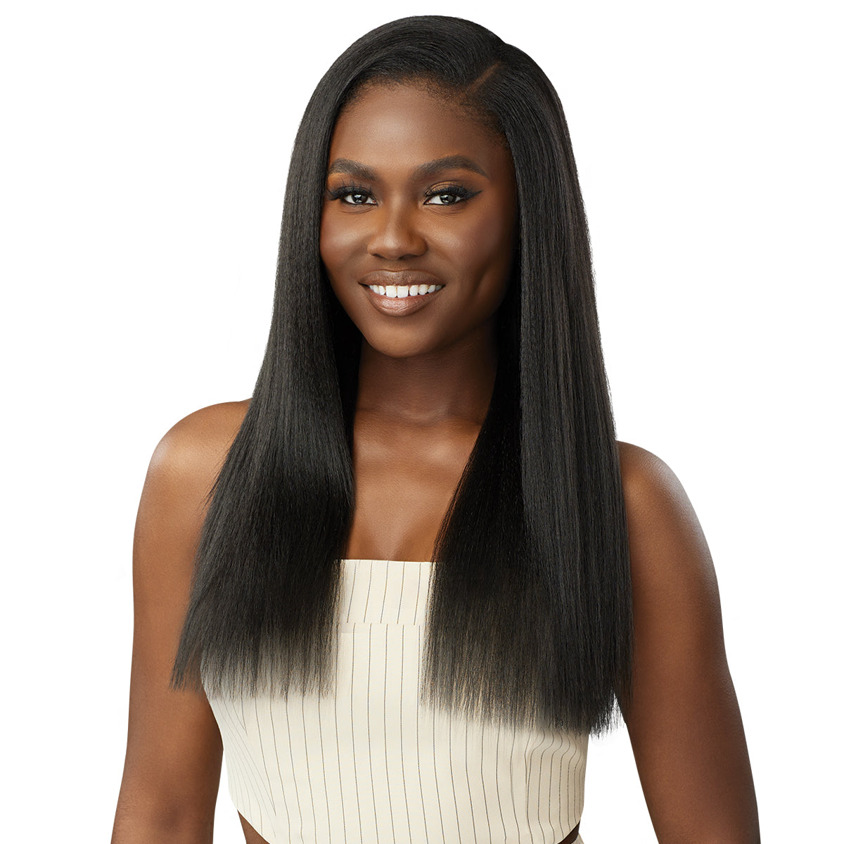 Outre Big Beautiful Hair Human Hair Blend Clip in - NATURAL YAKI 18