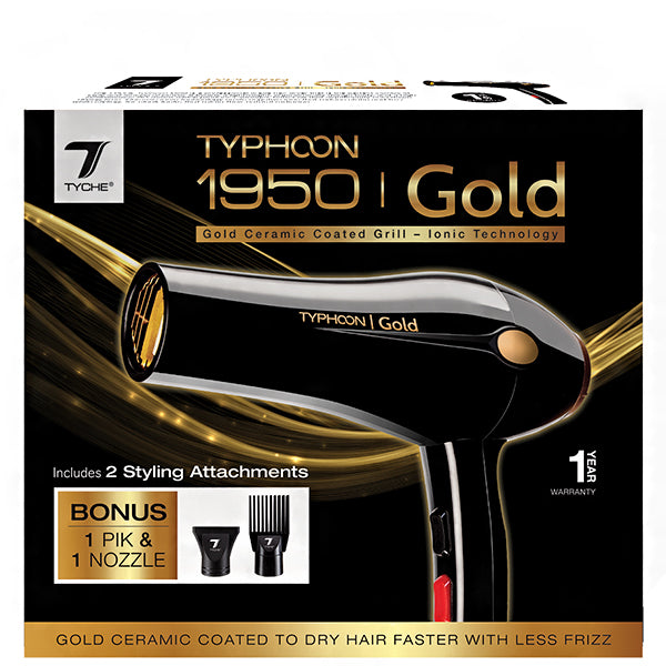 Nicka K New York #HDGD01 Tyche Typhoon 1950 Gold Hair Dryer
