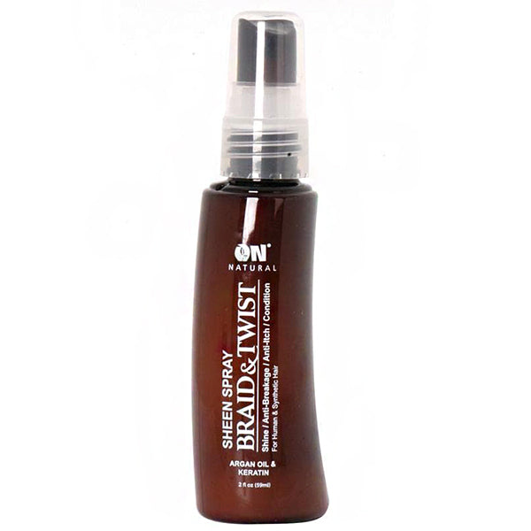 ON Natural Braid & Twist Sheen Spray Argan Oil & Keratin 2oz