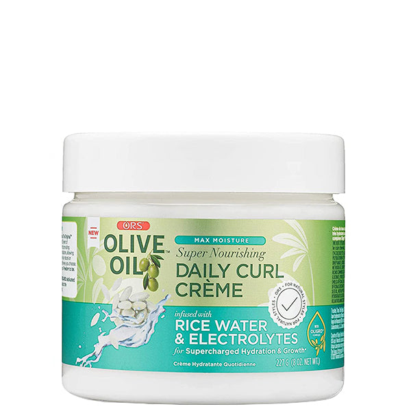 ORS Olive Oil Max Moisture Super Nourishing Daily Curl Creme Rice Water & Electrolytes 8oz