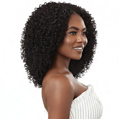 Outre Big Beautiful 100% Human Hair Premium Blend U Part Cap Leave Out Wig - AFRO CURLS 16