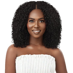 Outre Big Beautiful 100% Human Hair Premium Blend U Part Cap Leave Out Wig - AFRO CURLS 16