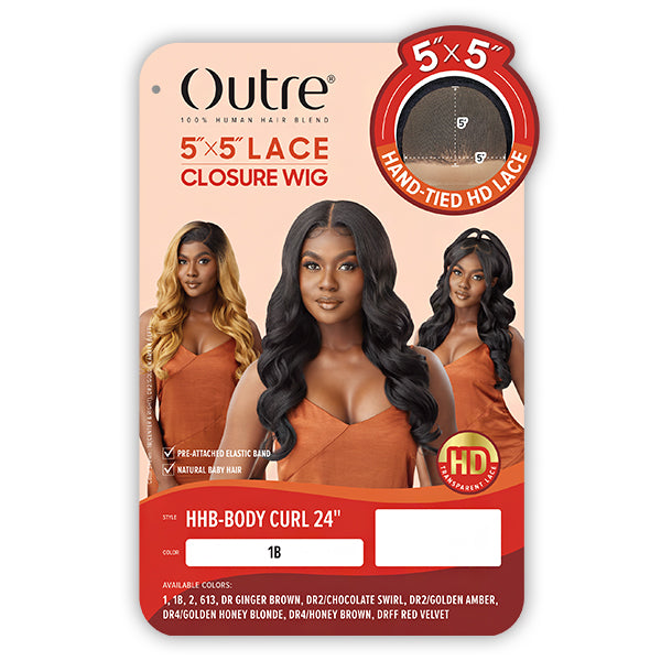 Outre Human Hair Blend 5x5 HD Lace Closure Wig - HHB BODY  display picture 1