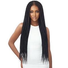 Outre Pre-Braided Synthetic Hair HD Lace Wig - MIDDLE PART FEED-IN BOX BRAIDS 36 (4x4 lace frontal)