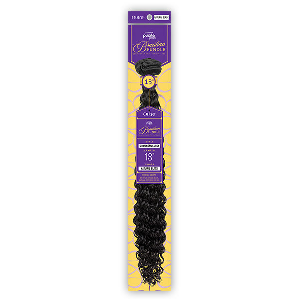 Outre Purple Pack Brazilian Bundle Human Hair Blend Weaving - DOMINICAN CURL 18