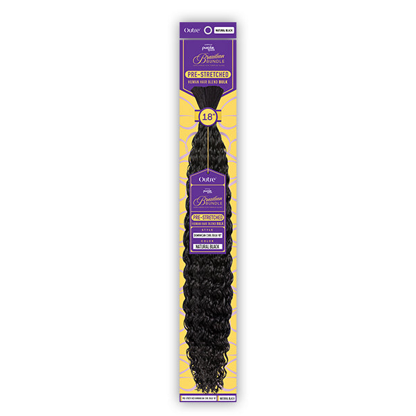 Outre Purple Pack Brazilian Bundle Human Hair Blend Pre Stretched Braid - DOMINICAN CURL BULK 18