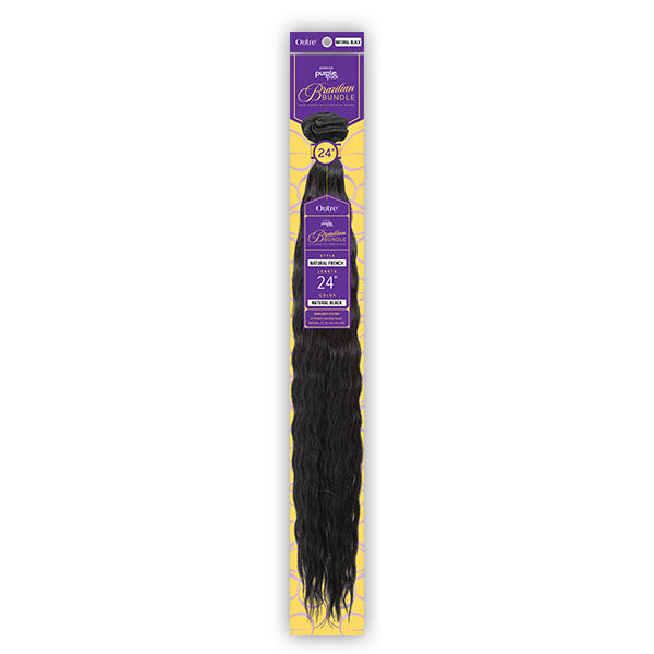 Outre Purple Pack Brazilian Bundle Human Hair Blend Weaving - FRENCH 24
