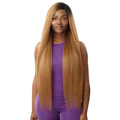 Outre Purple Pack Brazilian Boutique Human Hair Blend Weaving - VIRGIN VOLUME PRESSED 4PCS (26\/28\/30 + 4 inch lace closure)