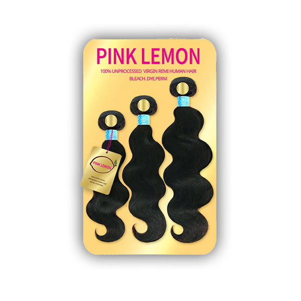 Pink Lemon 100% Unprocessed Virgin Remi Hair Weave - BODY WAVE (10\/12\/14)