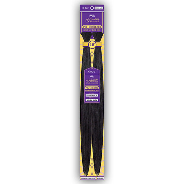 Outre Purple Pack Brazilian Bundle Human Hair Blend Pre Stretched Braid - STRAIGHT BULK 18