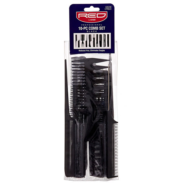 Red By Kiss 10-PC Comb Set #HM60(CMB24) BLACK