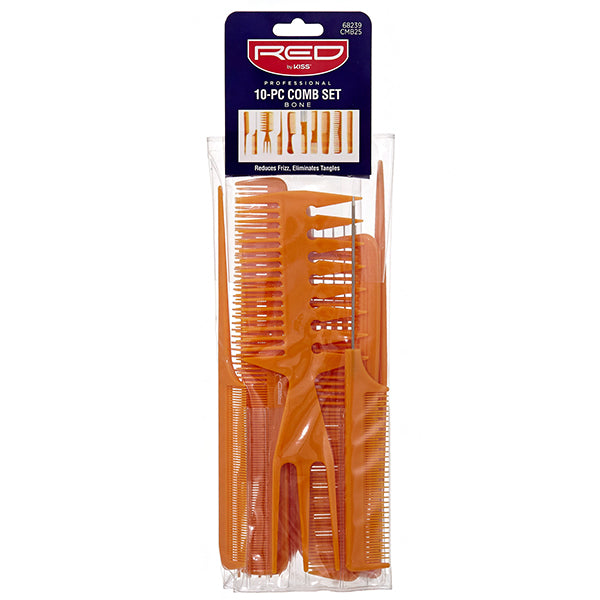 Red By Kiss 10-PC Comb Set #CMB25 BROWN