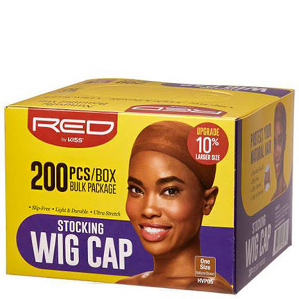 Red by Kiss HVP05 Stocking Wig Cap - 200pc Natural Brown