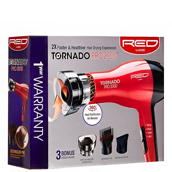Red by Kiss Tornado Pro 2000 Hair Dryer BD08N