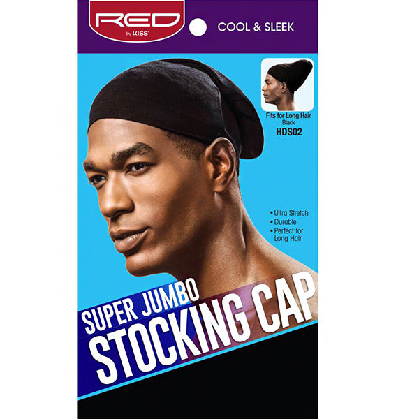 Red by Kiss HDS02 Super Jumbo Stocking Cap - Fits for long Hair Black