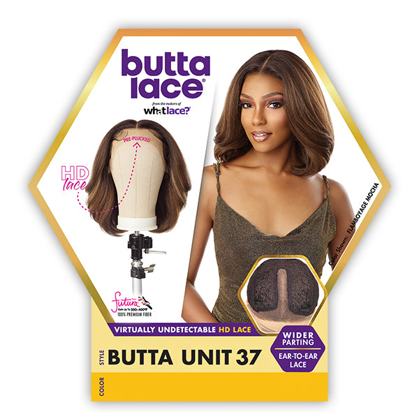 Sensationnel Butta Synthetische HD-Perücke – Lace Front, Natürlicher Haaransatz, Farbe 1B Off Black