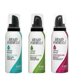 Ebin New York Braid Formula Smoothing & Shine Setting Mousse 2.7oz