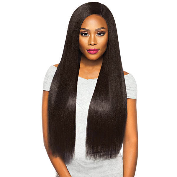 Outre Purple Pack Brazilian Boutique Human Hair Blend Weaving - VIRGIN SLEEK PRESSED 4PCS (18\/20\/22 + 4 inch lace closure)