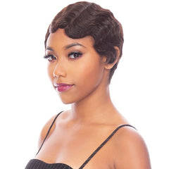 The Wig Black Pink Pure Virgin Remy 100% Human Hair Wig - HHBW FINGER WAVE