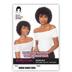 The Wig Black Pink Pure Virgin Remy 100% Human Hair Wig - HHBW.SHORT CURL