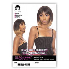 The Wig Black Pink 100% Brazilian Virgin Remy Human Hair Wig - HHBW MIMI