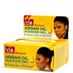 Via Natural X3 Edge Gel Moroccan Argan Oil 2.25oz