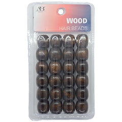 WIGO Collection Hair Accessories Braid Ring - (BD02 - Wooden Hair Beads Large Hole D.Brown)