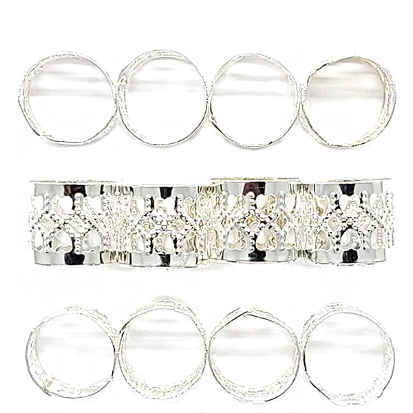 WIGO Collection Hair Accessories Braid Ring - (CTG18 - Metal Cuffs Silver)
